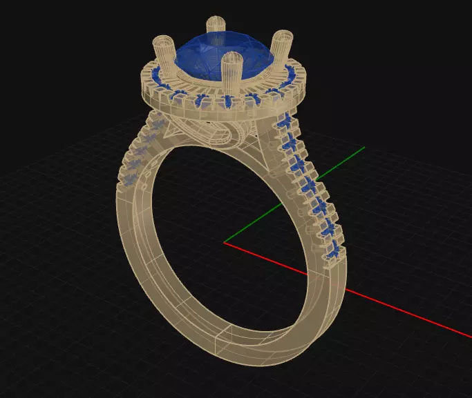4 Prong Diamond Engagement Ring 3D print model_1