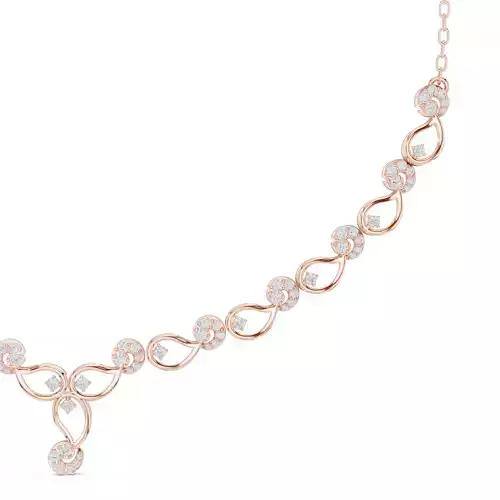 Round Diamond Leaf Design Link Necklace 3DM STL Video