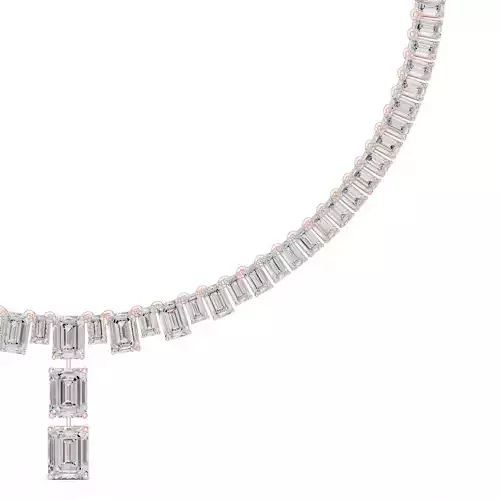 Fancy Design Emerald Cut Necklace 3DM STL Video 3D print model