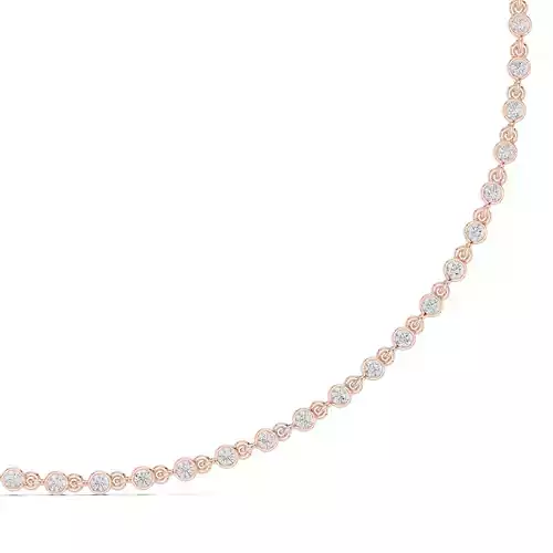 Bezel Set Round Diamond Flexible Necklace 3DM STL Video 3D print model