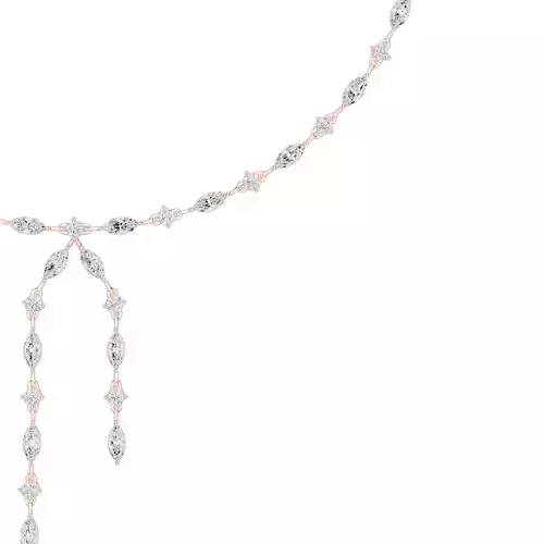 Marquise and Round Cut Diamond Necklace 3DM STL Video