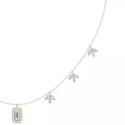 Baguette Marquise Round Diamond Necklace 3DM STL Video 3D print model