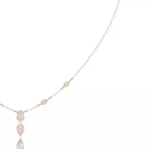 Pear and Round Diamond Necklace for Woman 3DM STL Video
