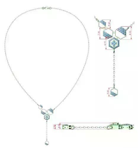 Hexagon Shape Pendant For a Necklace 3DM STL