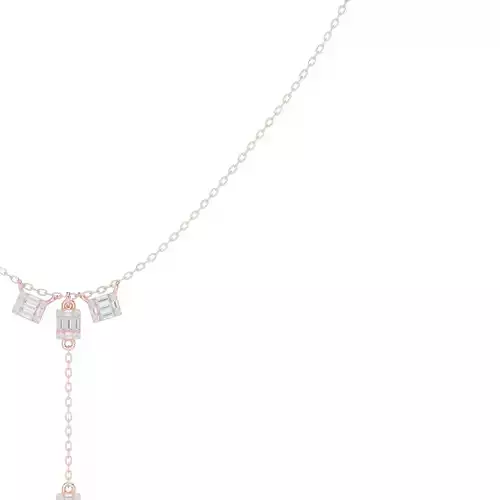 Baguette And Round Diamond Woman Necklace 3DM STL Video 3D print model