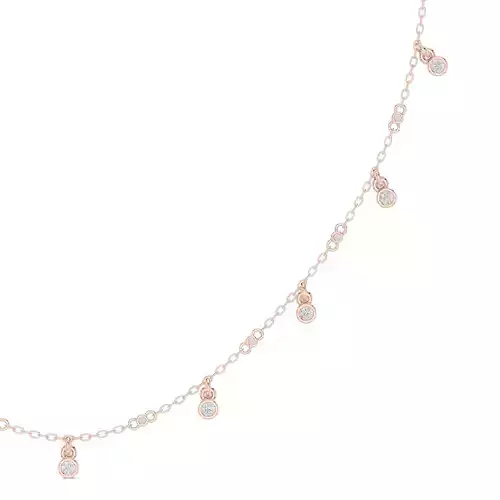 Round Diamond Dainty Necklace For Woman 3DM STL Video