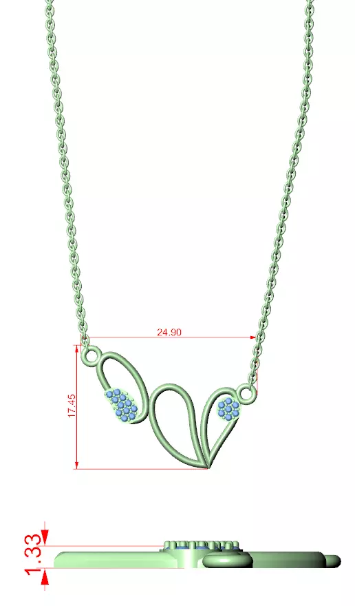 Heart And Oval Shape Pendant For A Necklace 3DM STL Video 3D print model_12