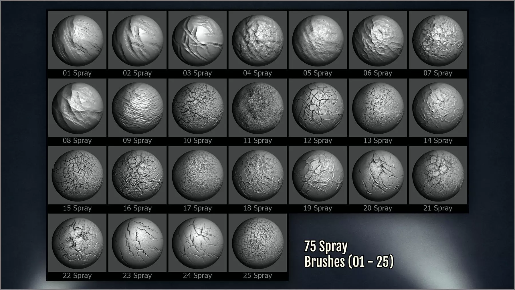 Peeling and Chipped Maker 300 ZBrush brushes and 75 alphas Texture_9
