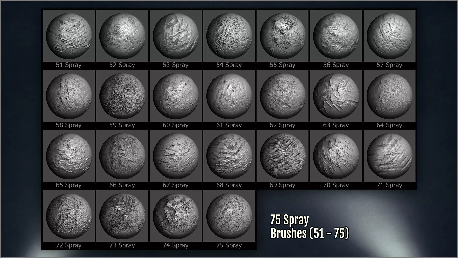 Peeling and Chipped Maker 300 ZBrush brushes and 75 alphas Texture_11
