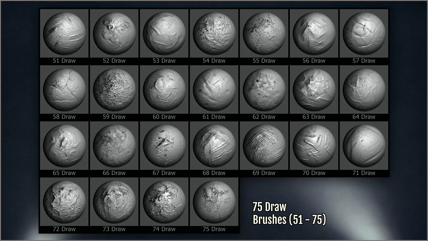 Peeling and Chipped Maker 300 ZBrush brushes and 75 alphas Texture_8