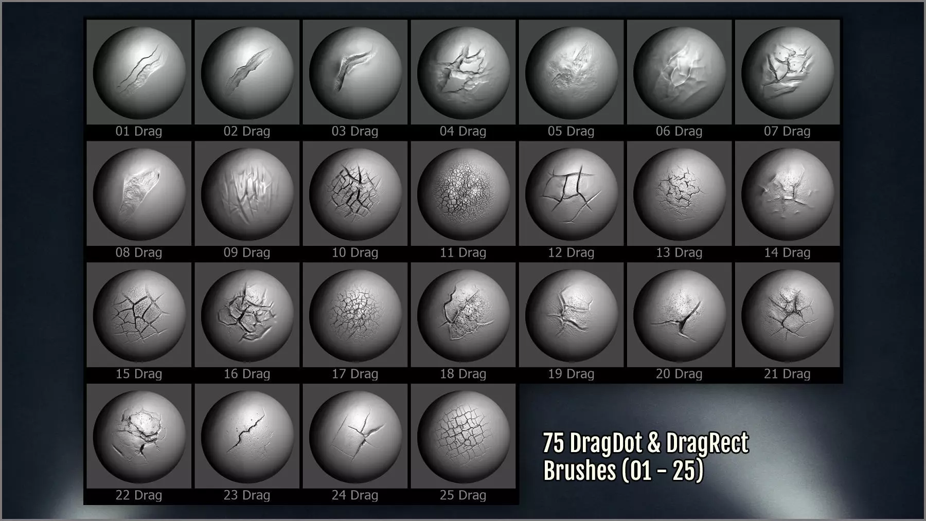 Peeling and Chipped Maker 300 ZBrush brushes and 75 alphas Texture_3