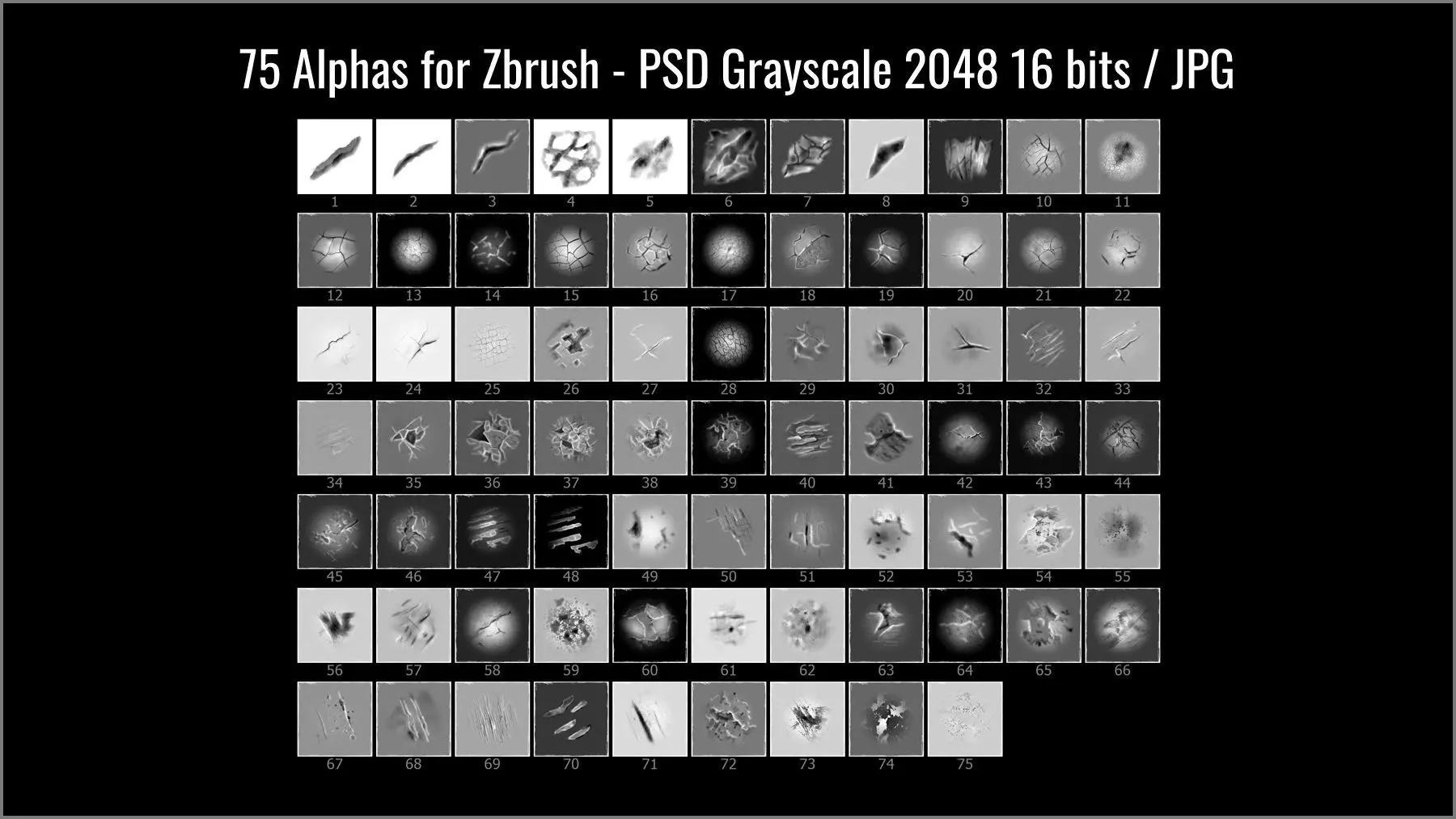 Peeling and Chipped Maker 300 ZBrush brushes and 75 alphas Texture_12