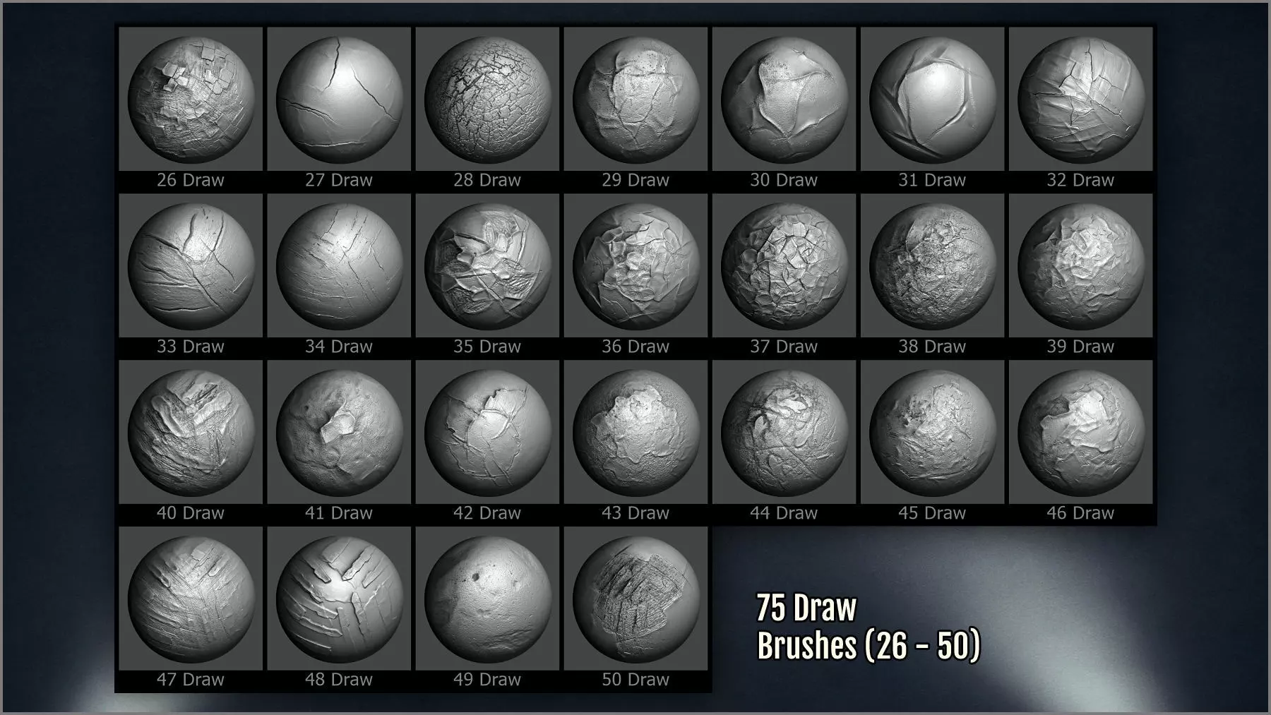 Peeling and Chipped Maker 300 ZBrush brushes and 75 alphas Texture_7