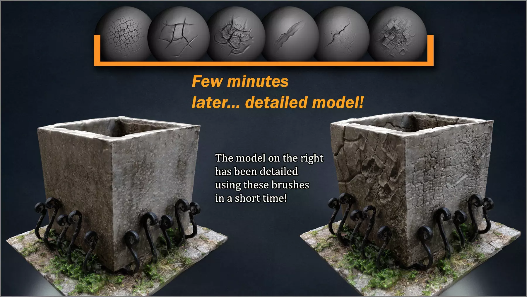 Peeling and Chipped Maker 300 ZBrush brushes and 75 alphas Texture_2