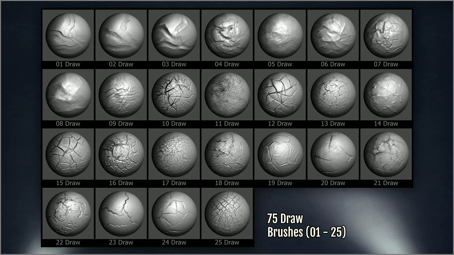 Peeling and Chipped Maker 300 ZBrush brushes and 75 alphas Texture_6