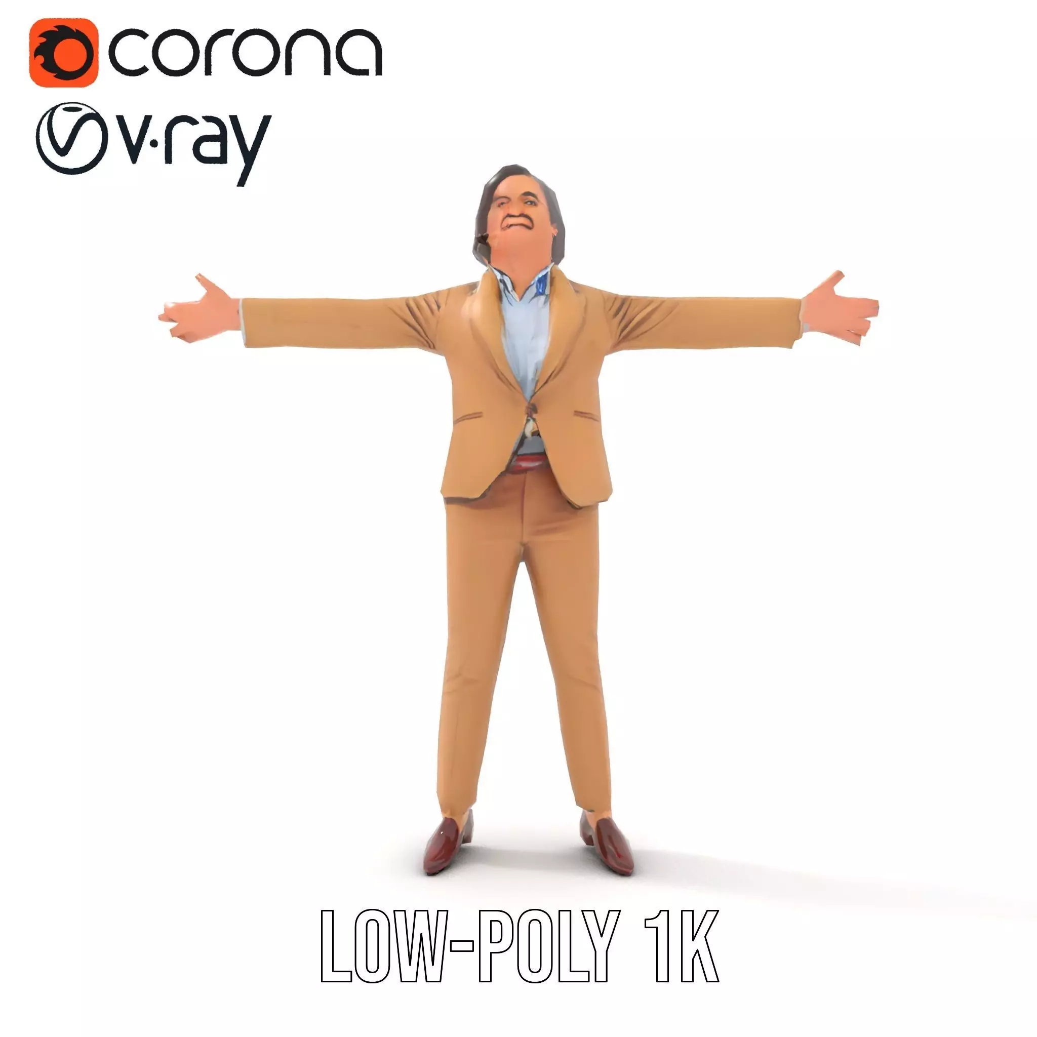 Businesswoman Model Pack with Arms Open Gesture Low-poly 3D model_11