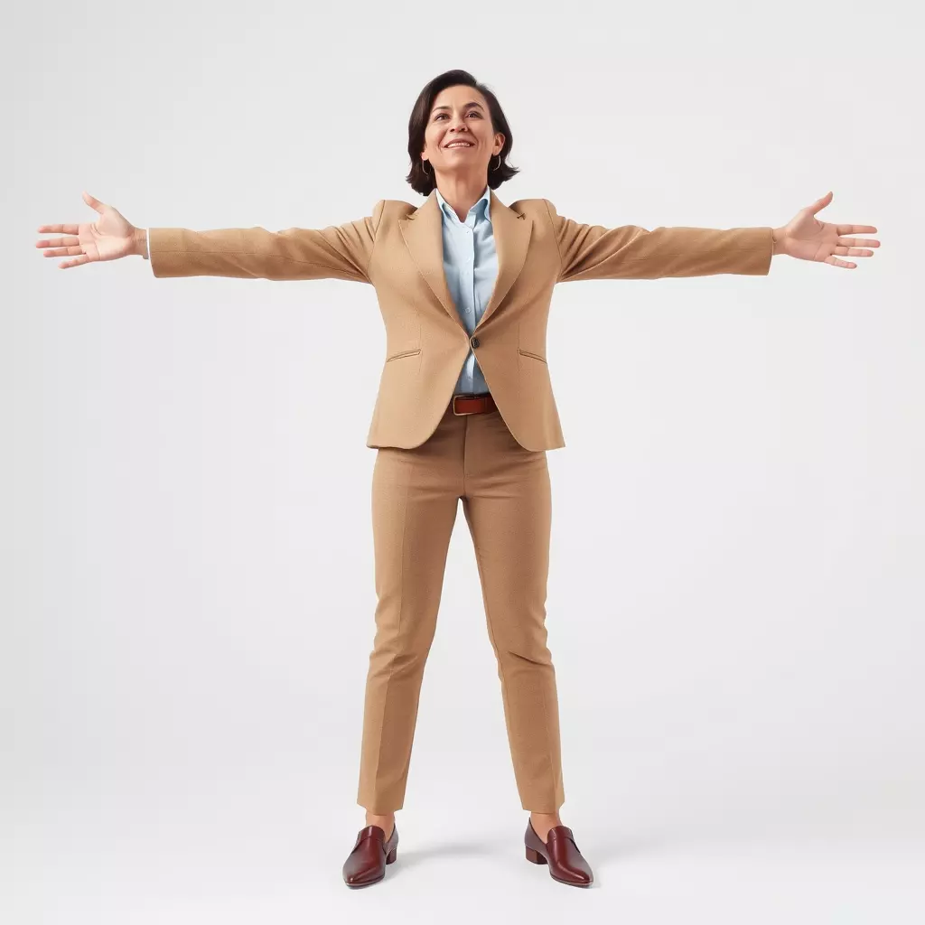 Businesswoman Model Pack with Arms Open Gesture Low-poly 3D model_3