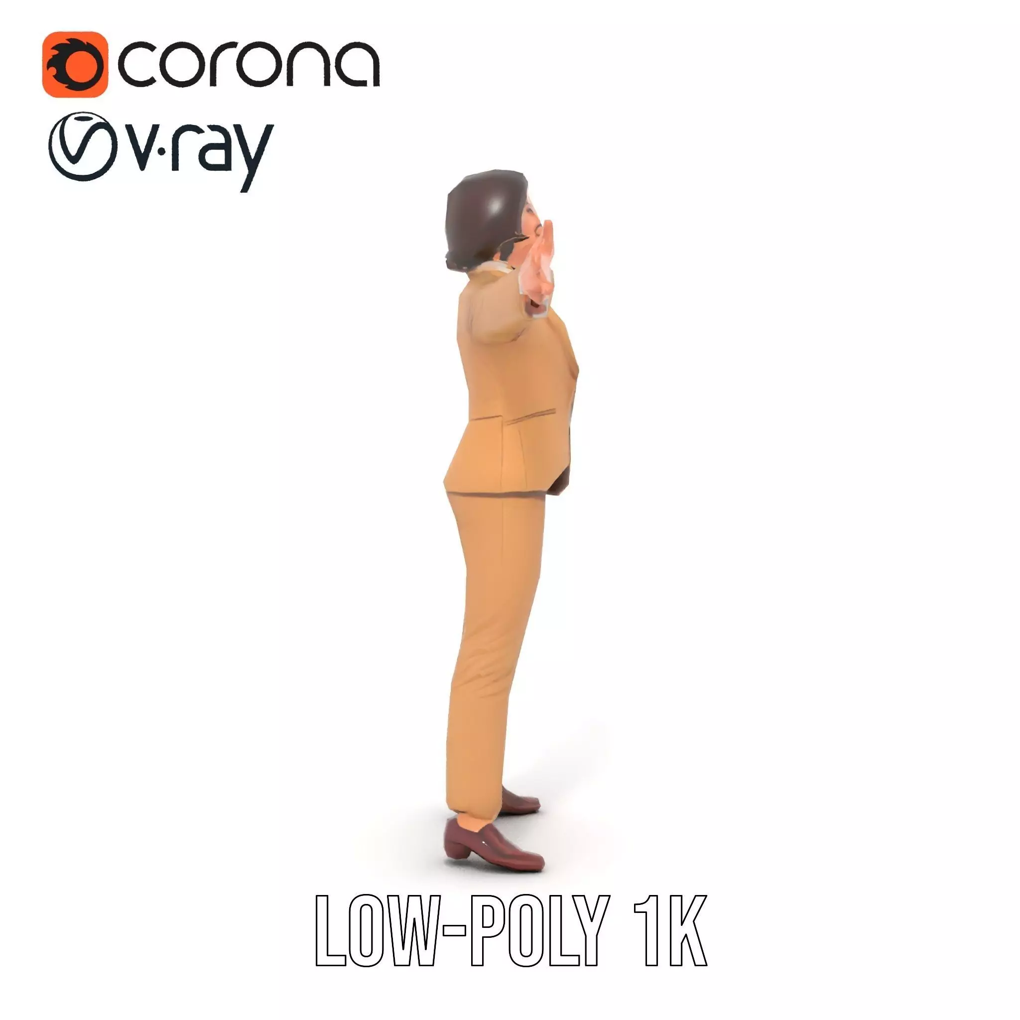 Businesswoman Model Pack with Arms Open Gesture Low-poly 3D model_31