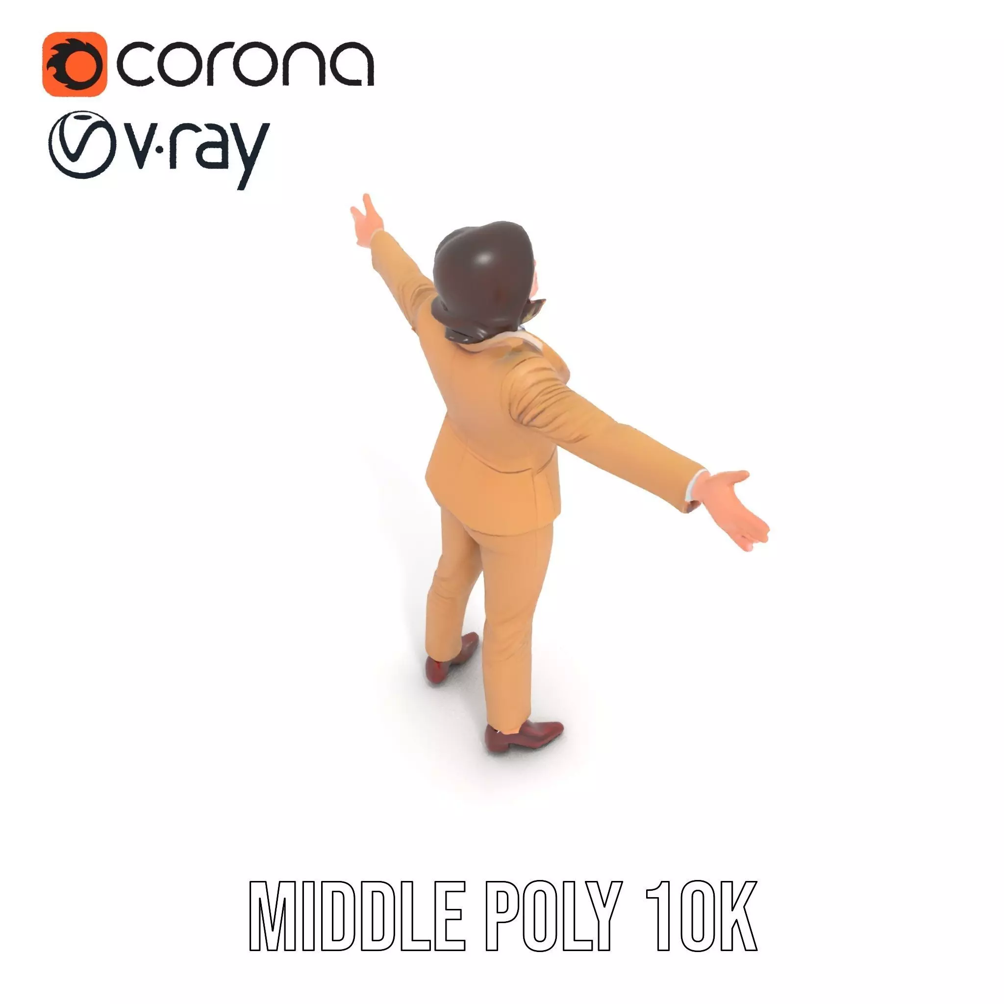 Businesswoman Model Pack with Arms Open Gesture Low-poly 3D model_21