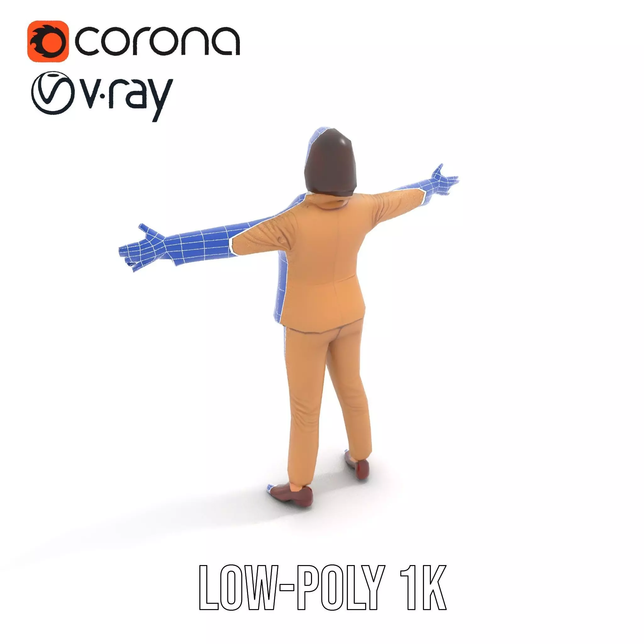 Businesswoman Model Pack with Arms Open Gesture Low-poly 3D model_9