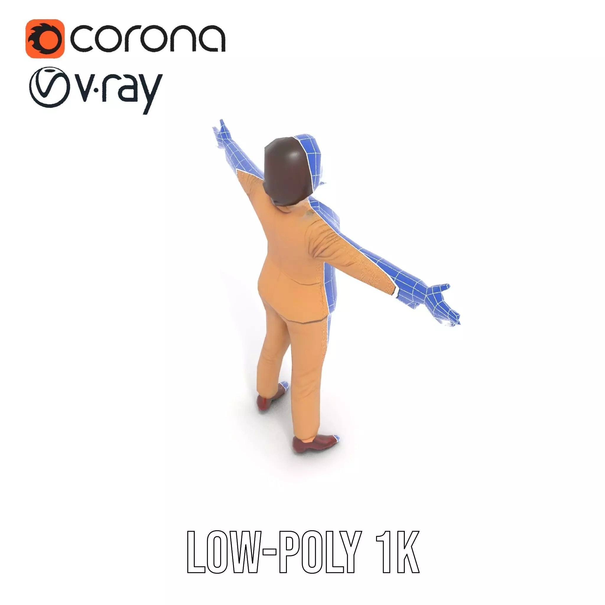 Businesswoman Model Pack with Arms Open Gesture Low-poly 3D model_25