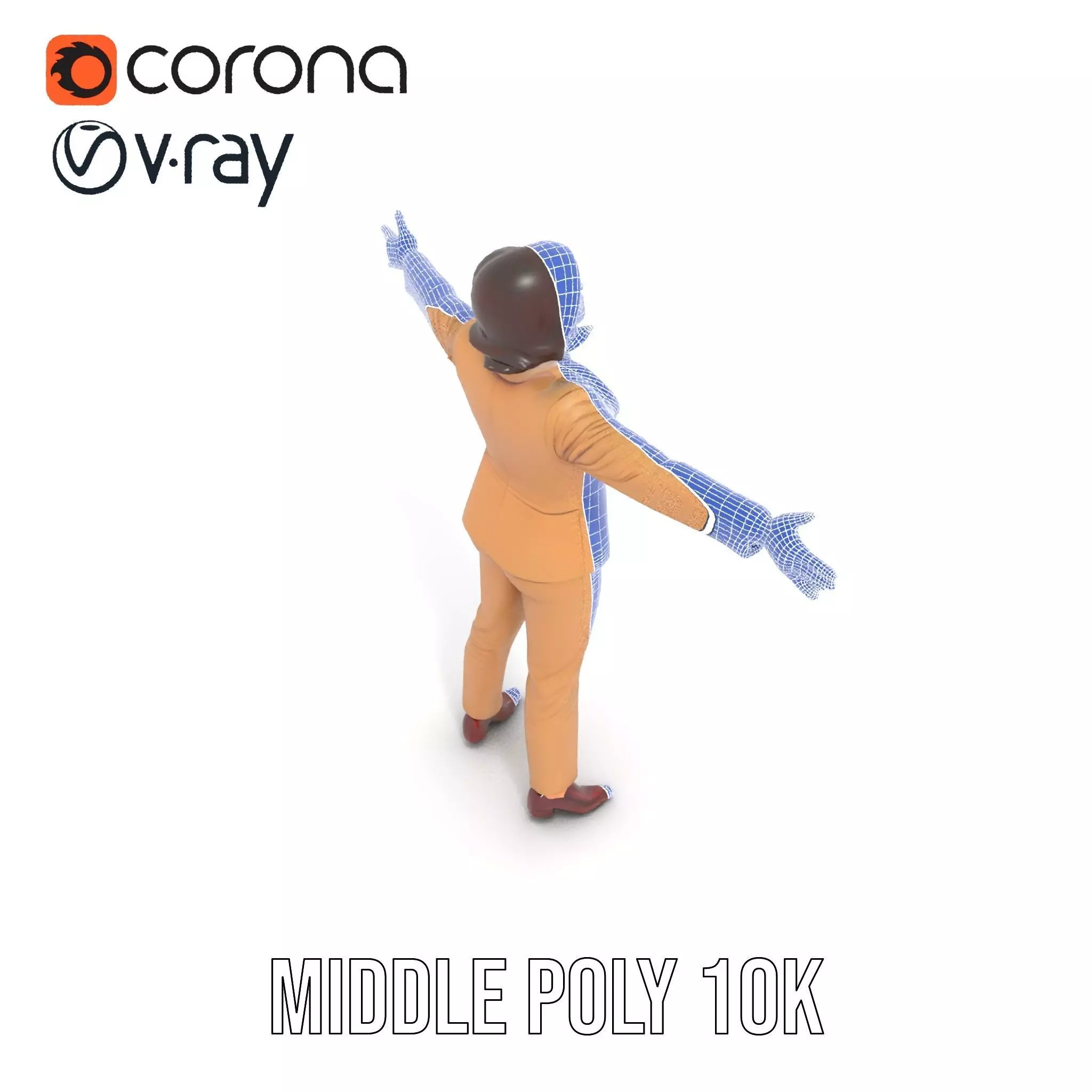 Businesswoman Model Pack with Arms Open Gesture Low-poly 3D model_24