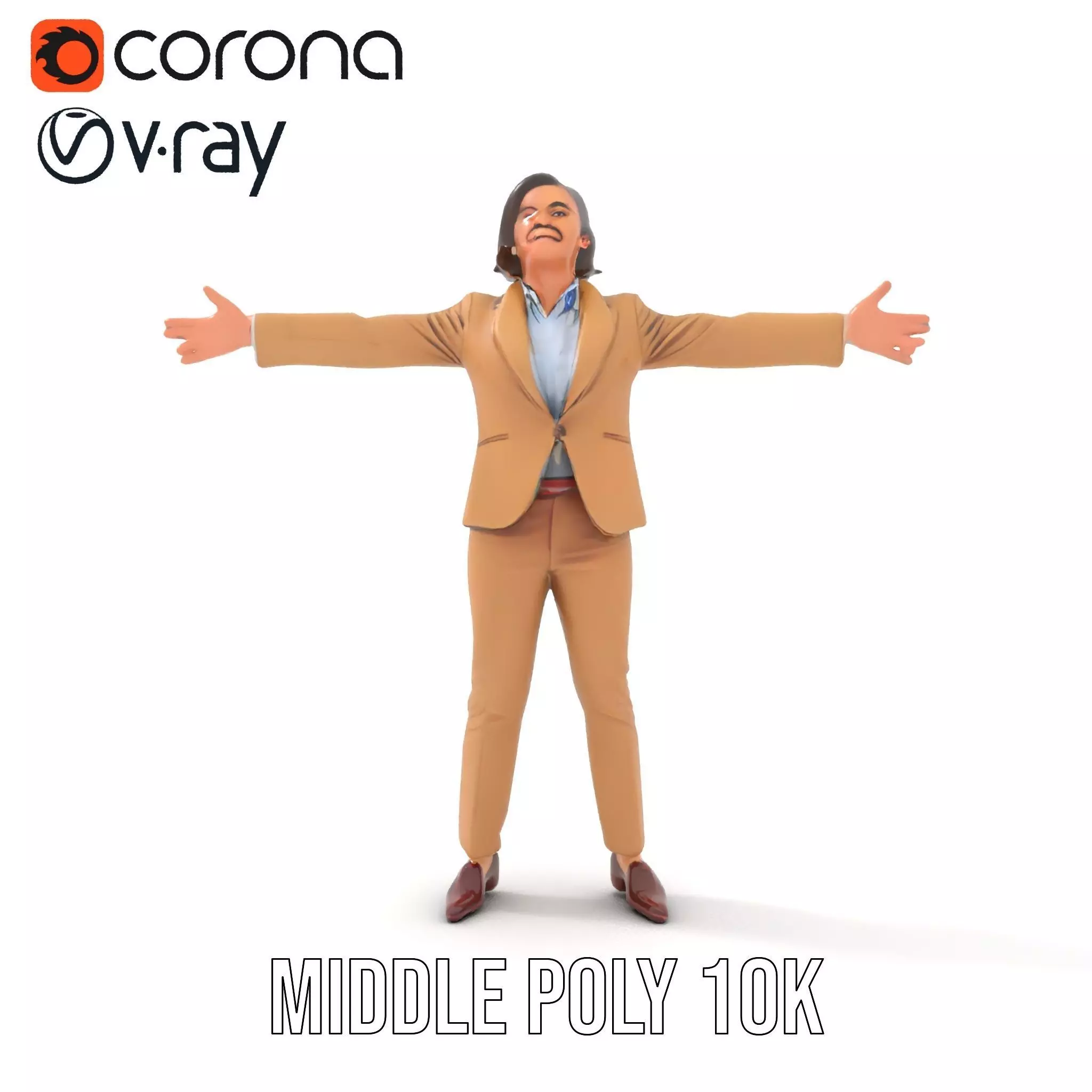 Businesswoman Model Pack with Arms Open Gesture Low-poly 3D model_13
