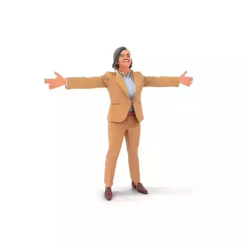 Businesswoman Model Pack with Arms Open Gesture Low-poly 3D model