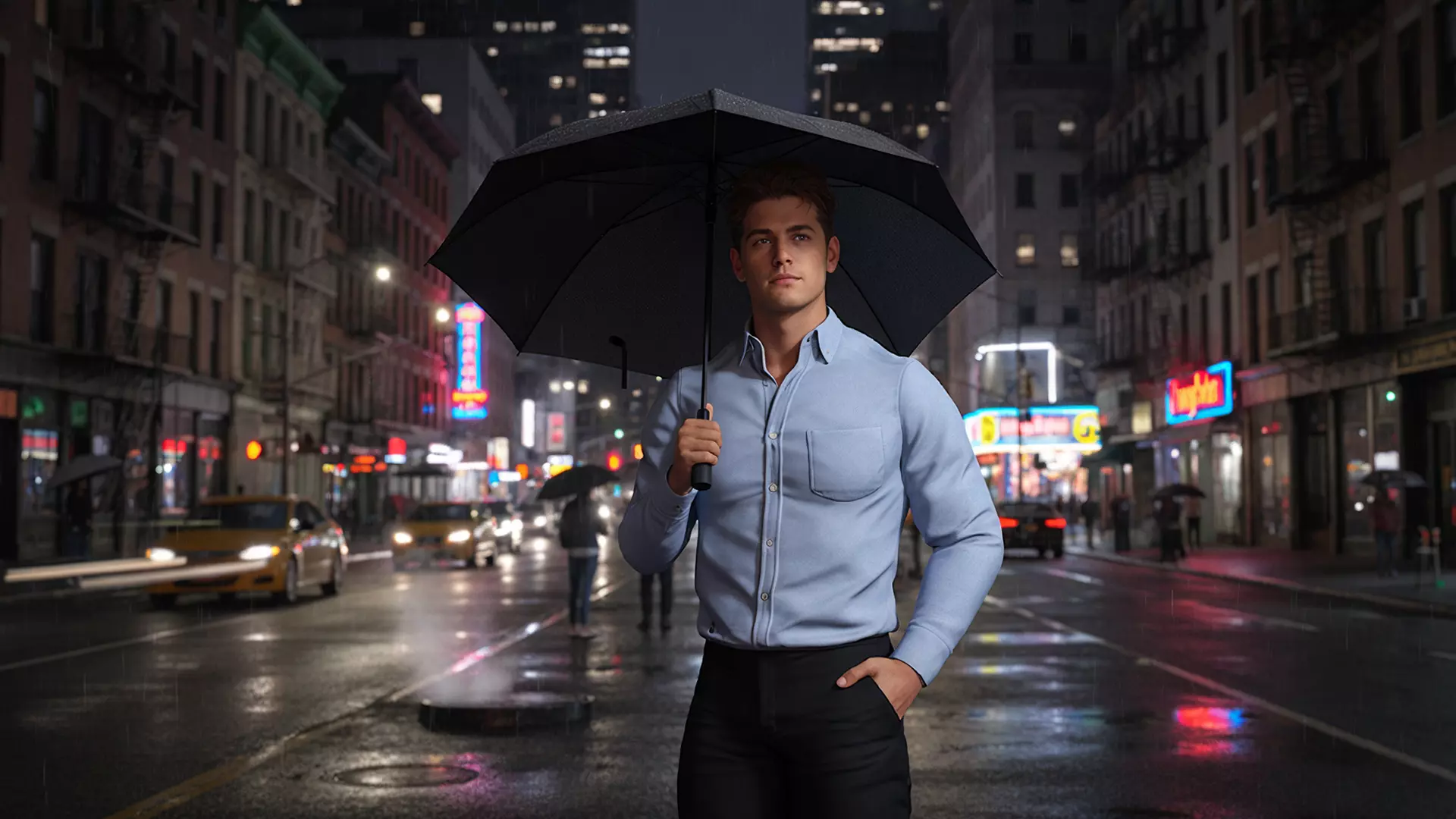 Handsome Businessman 3D Character Smart Low-poly 3D model_3