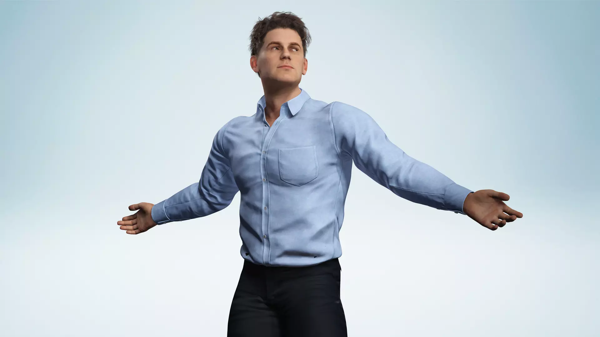 Handsome Businessman 3D Character Smart Low-poly 3D model_5