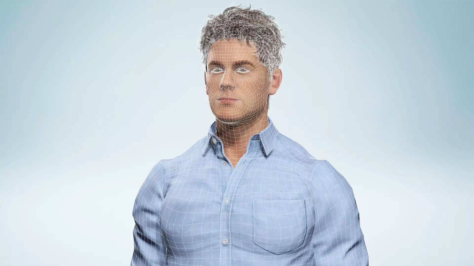 Handsome Businessman 3D Character Smart Low-poly 3D model_24