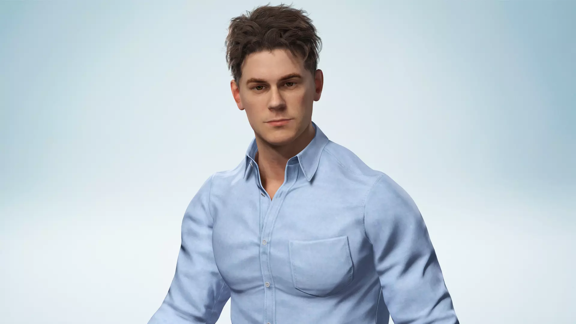 Handsome Businessman 3D Character Smart Low-poly 3D model_10