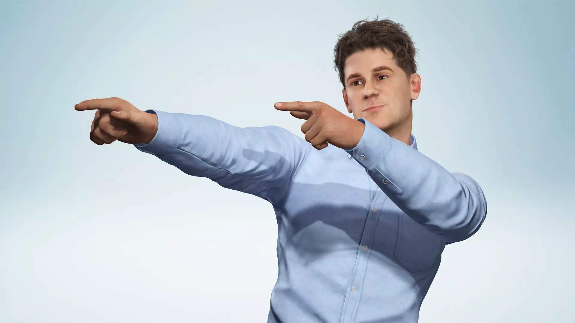 Handsome Businessman 3D Character Smart Low-poly 3D model_7