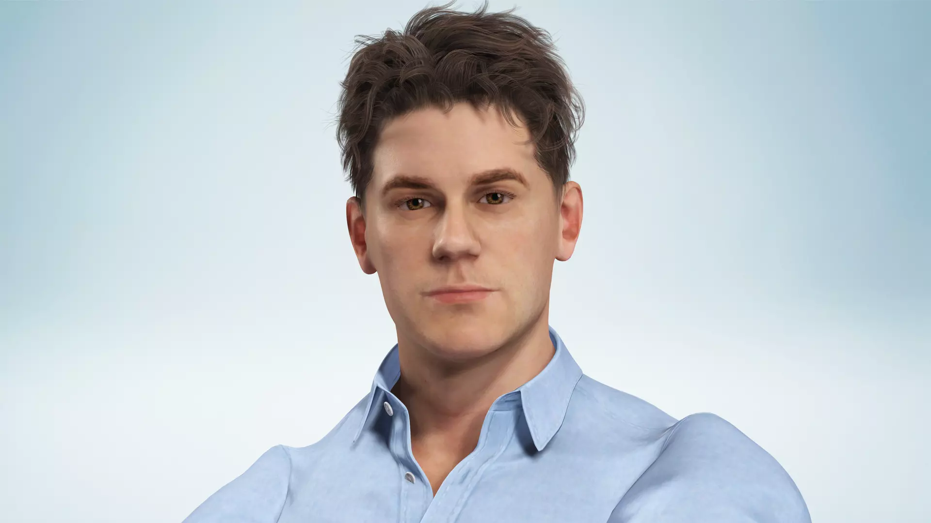 Handsome Businessman 3D Character Smart Low-poly 3D model_9