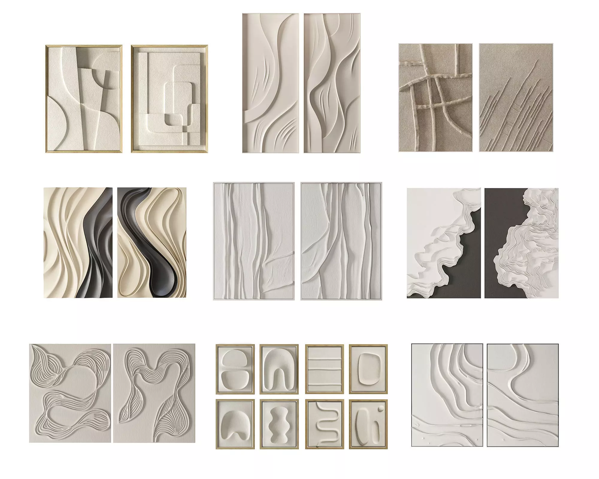 Wall Decor Set 01 3D Model Collection_0