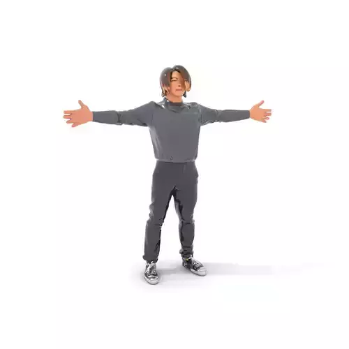 Casual Outfit Male Model Pack with Textured Clothing