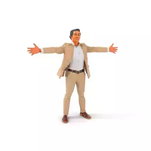 Businessman in Beige Suit Model Pack Low-poly 3D model