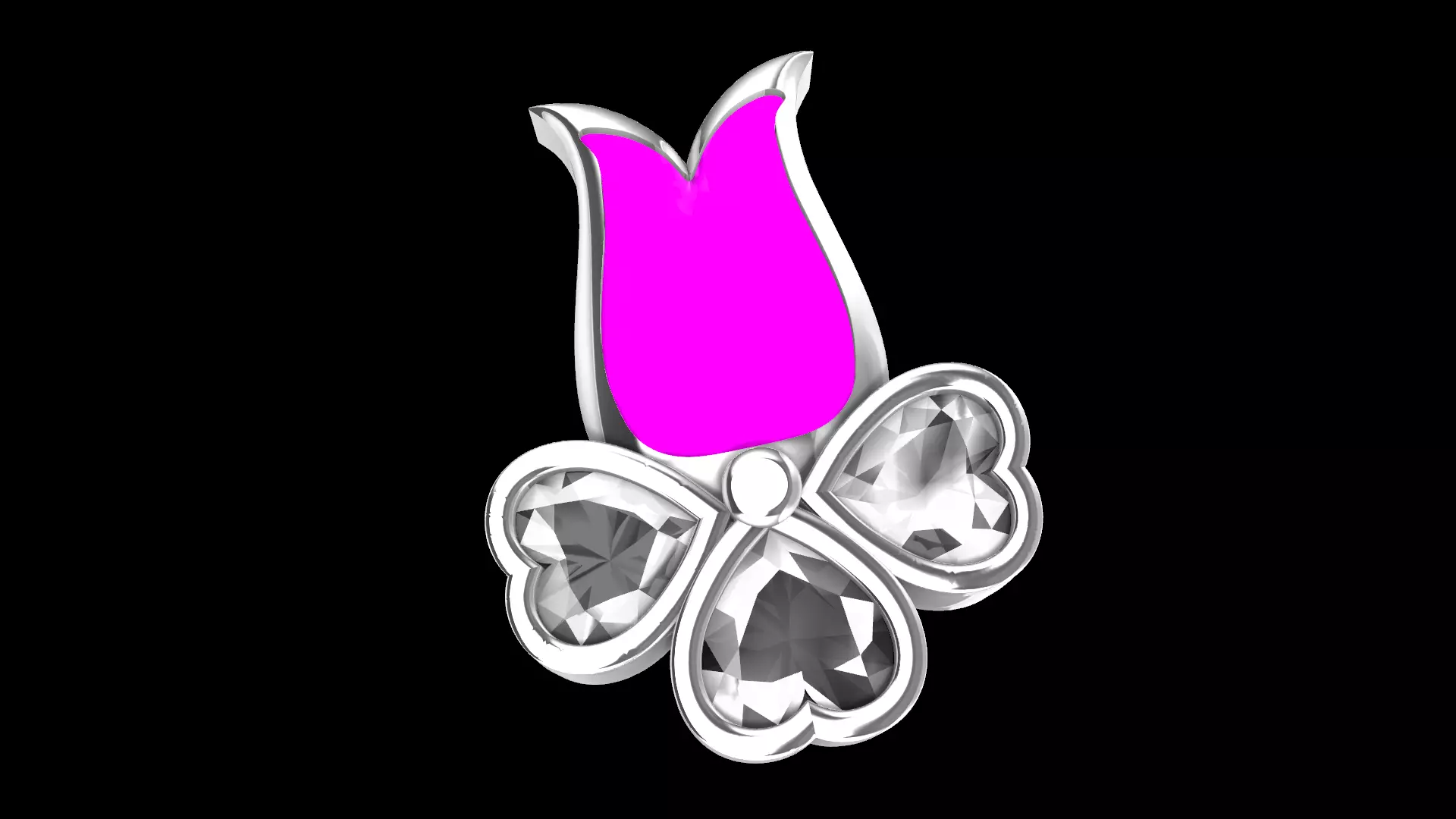 Heart Flower earrings 3D print model_9