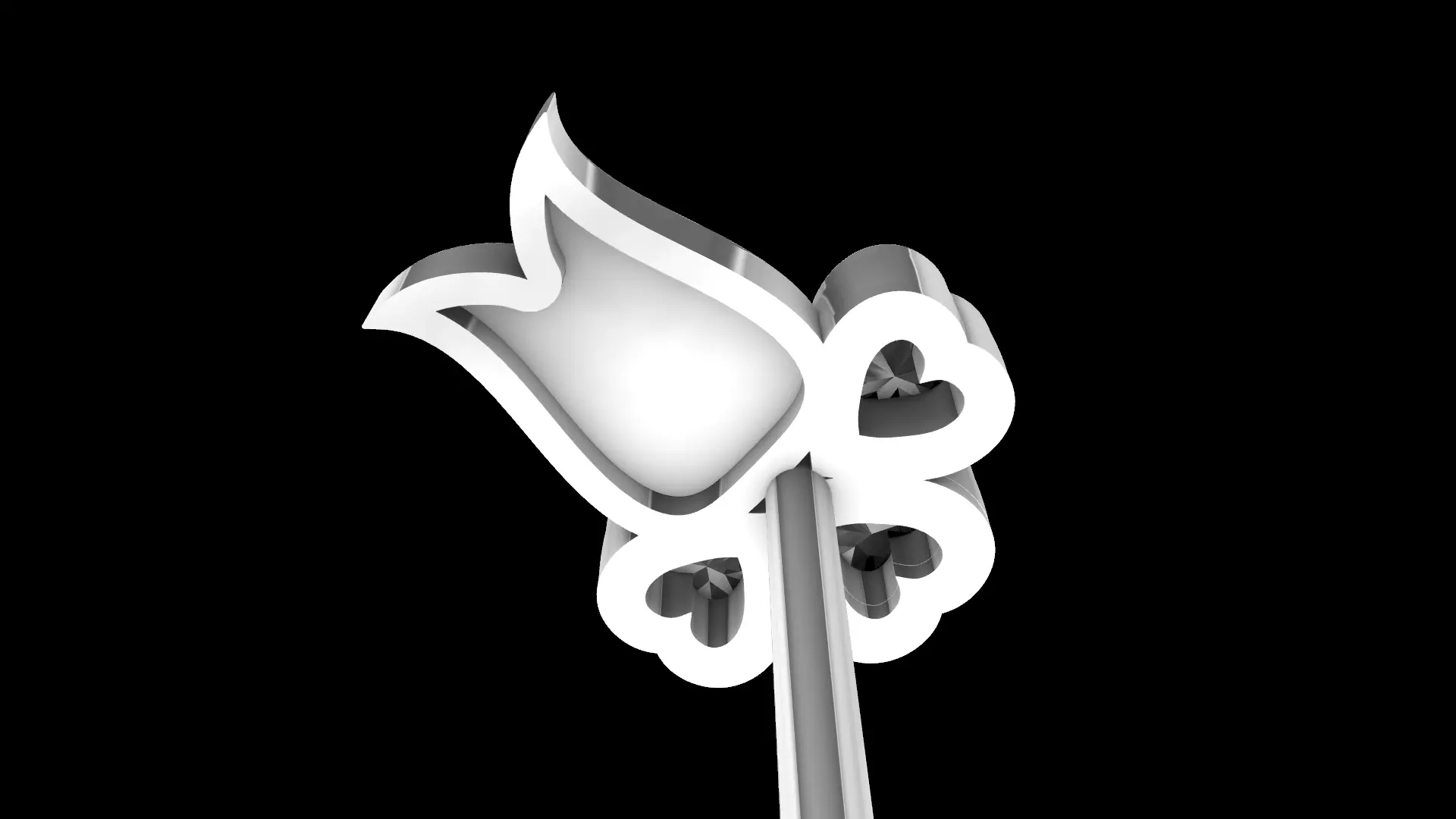 Heart Flower earrings 3D print model_12