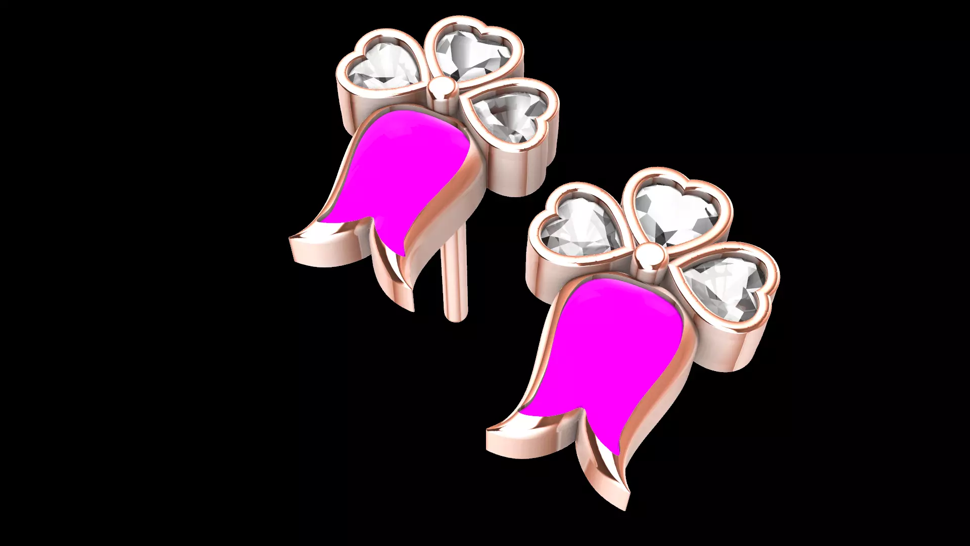 Heart Flower earrings 3D print model_4