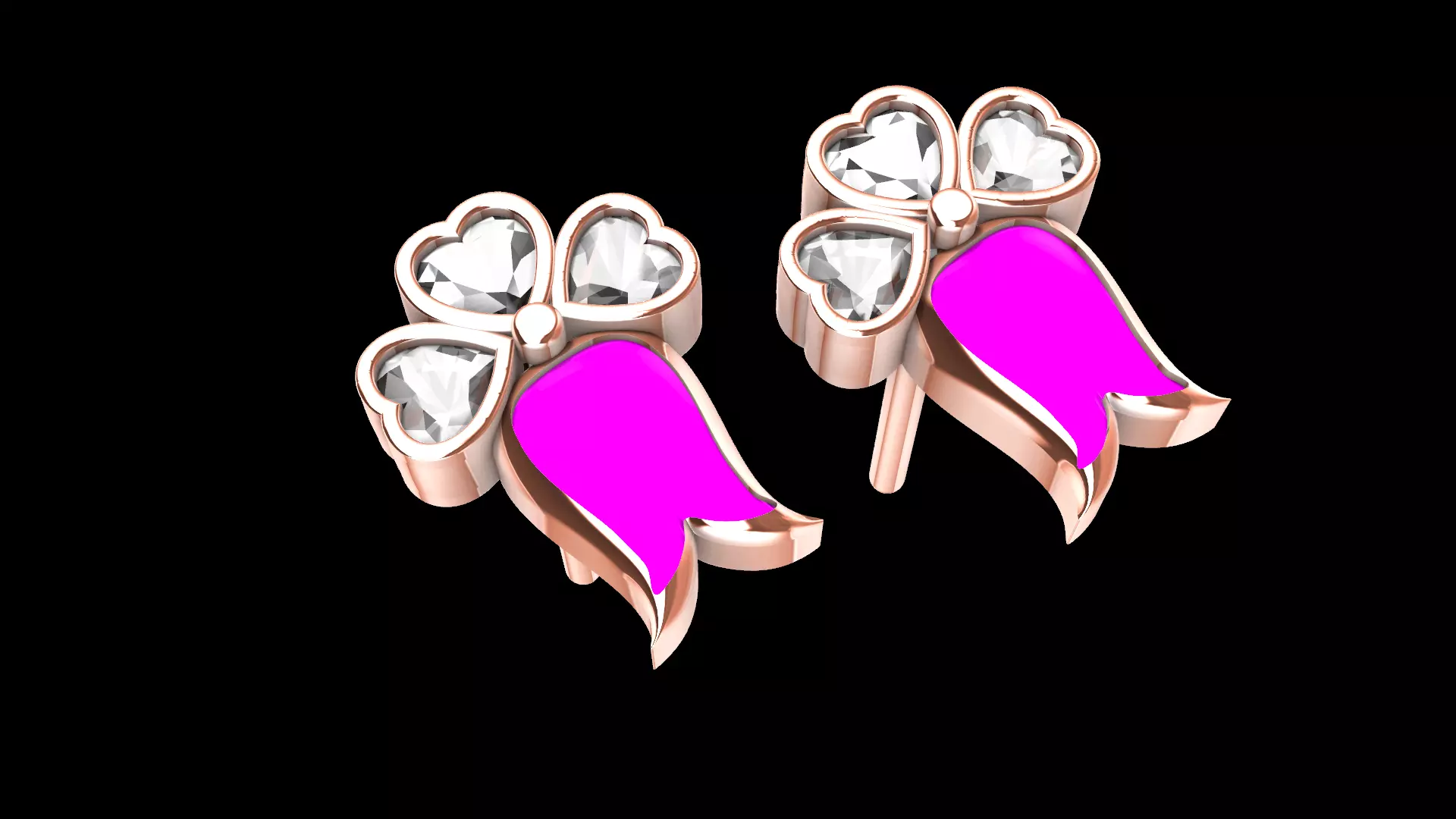 Heart Flower earrings 3D print model_5