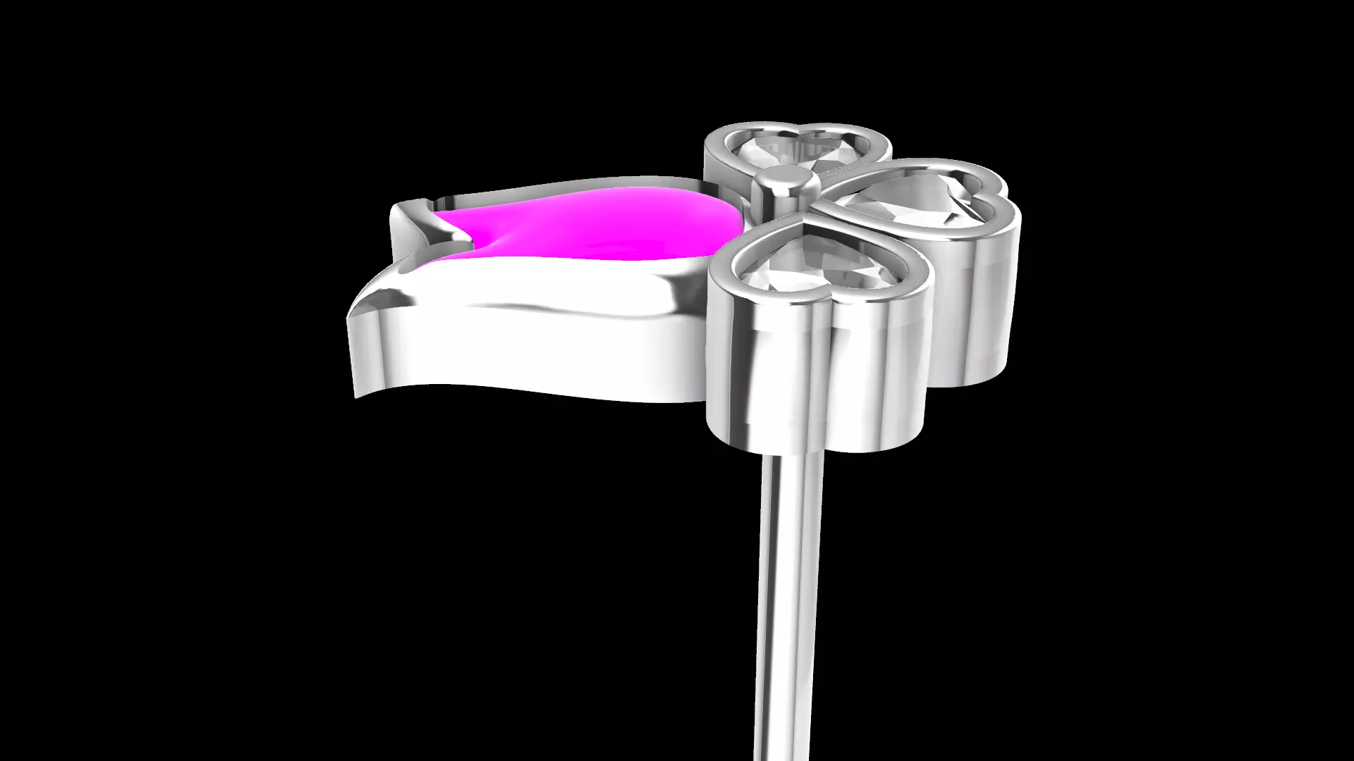 Heart Flower earrings 3D print model_11