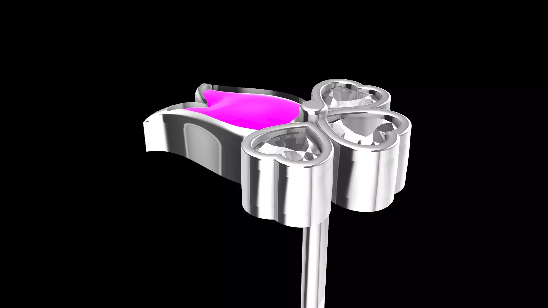 Heart Flower earrings 3D print model_10