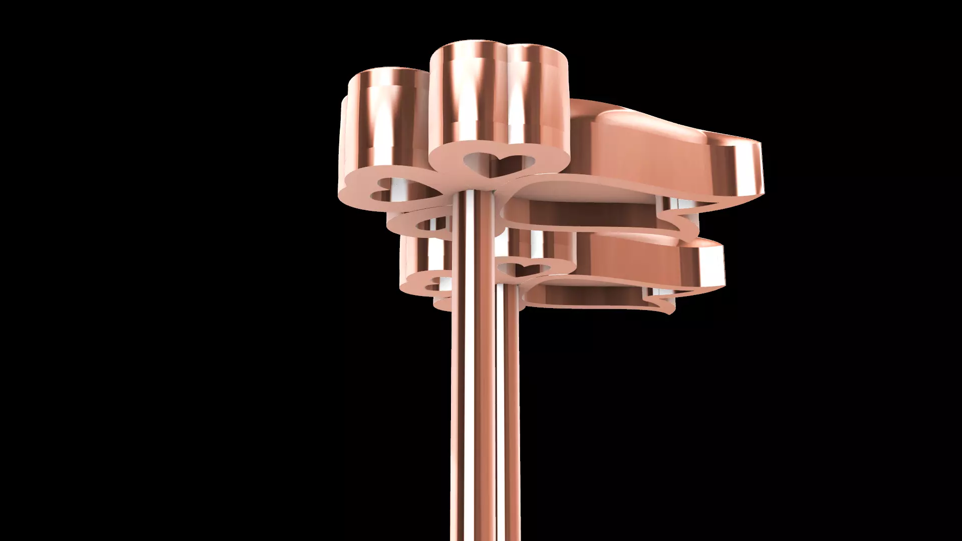 Heart Flower earrings 3D print model_7