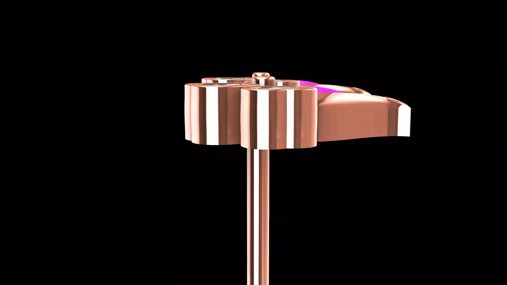 Heart Flower earrings 3D print model_6