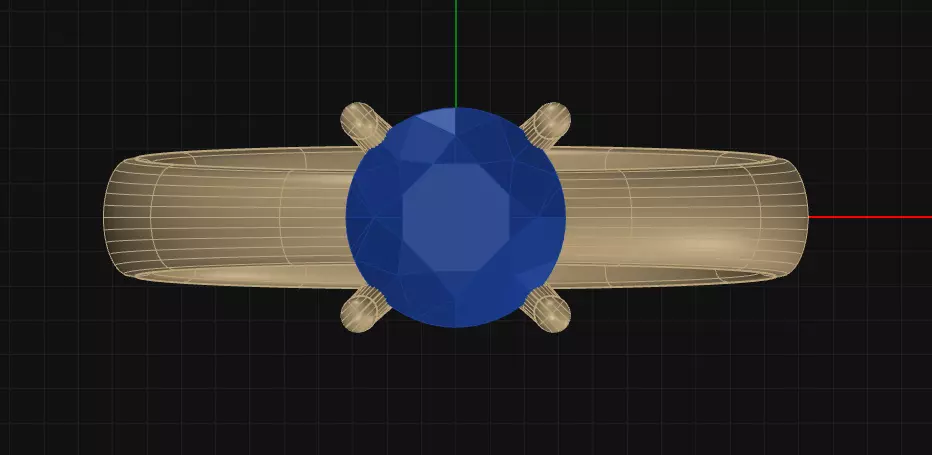 4 Prong Diamond Engagement Ring 3D print model_0