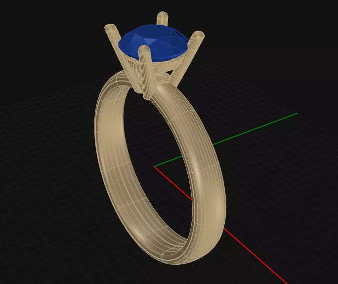 4 Prong Diamond Engagement Ring 3D print model_1