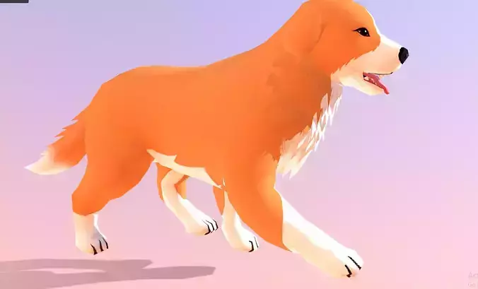 Retriever Dog Walking Cycle Orange Dog
