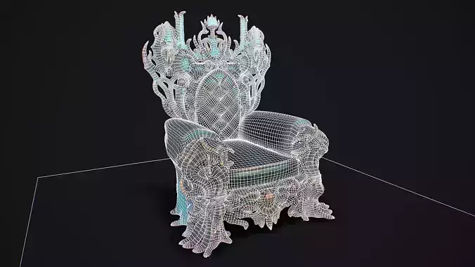 Fantasy Throne 4 game ready 3d model Low-poly 3D model 5