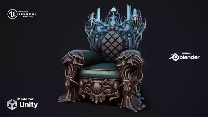 Fantasy Throne 4 game ready 3d model